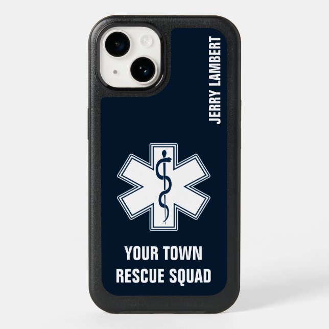 EMT EMS Paramedic Name and Squad Otterbox iPhone Case (Back)