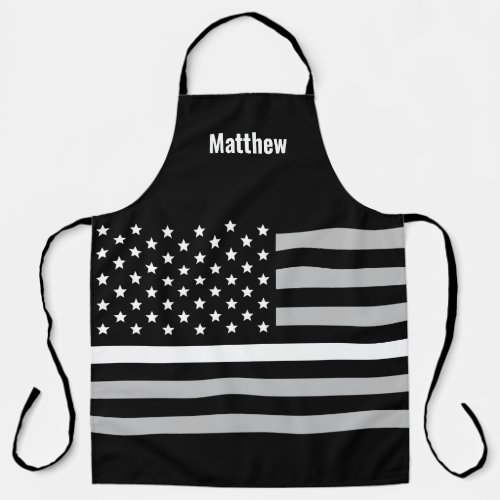 EMT EMS Thin White Line American Flag Apron