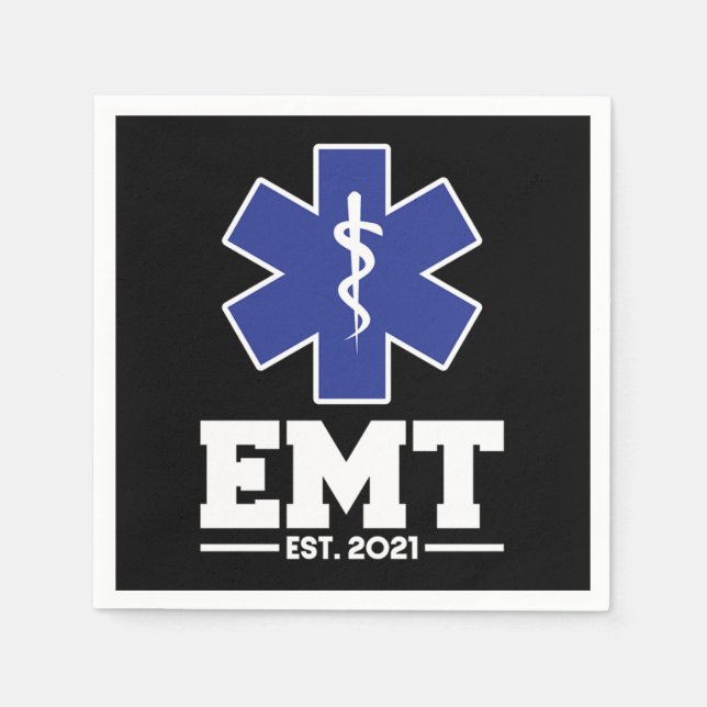 Emt Emt Est 2021 Student Graduation Napkins (Front)