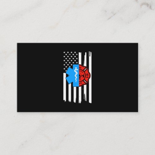 Emt Firefighter American Flag DistressedPng Business Card