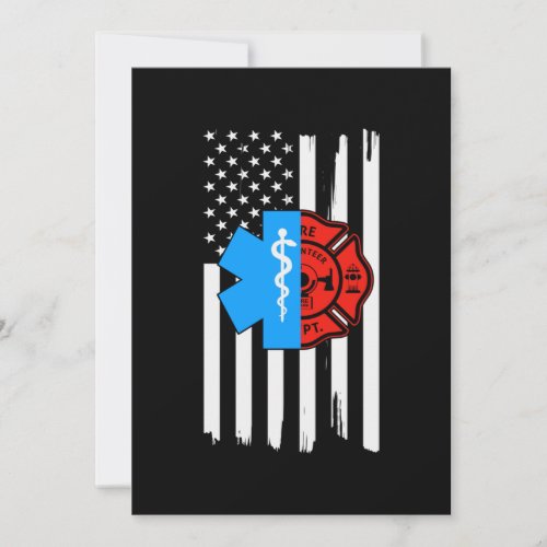 Emt Firefighter American Flag DistressedPng Save The Date