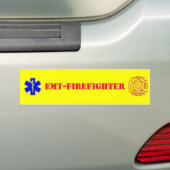 EMT-FIREFIGHTER - bumper sticker (On Car)