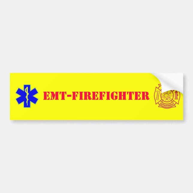 EMT-FIREFIGHTER - bumper sticker (Front)