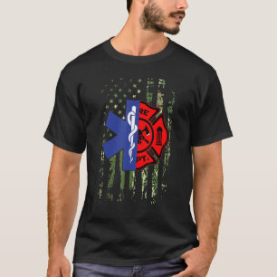 Emt Firefighter Firefighter Camouflage Ems Parame T-Shirt