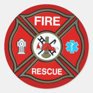 EMT Firefighter Maltese Cross Classic Round Sticker