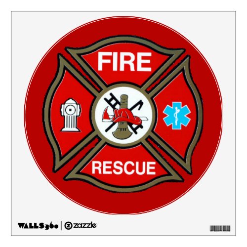 EMT Firefighter Maltese Cross Wall Sticker