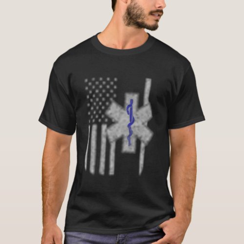 Emt First Responder Flag Or Two Sided T_Shirt