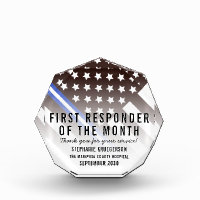 EMT First Responder of the Month White Line Flag