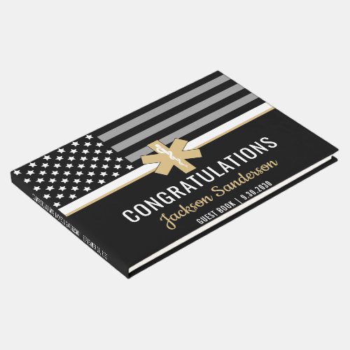 EMT First Responder Thin White Line EMS Retirement Guest Book