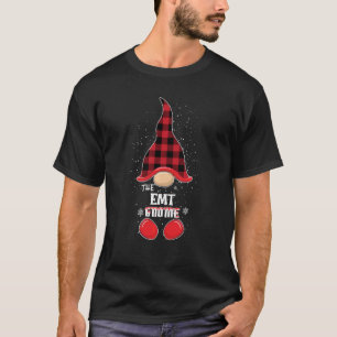 Emt Gnome Buffalo Plaid Matching Christmas T-Shirt