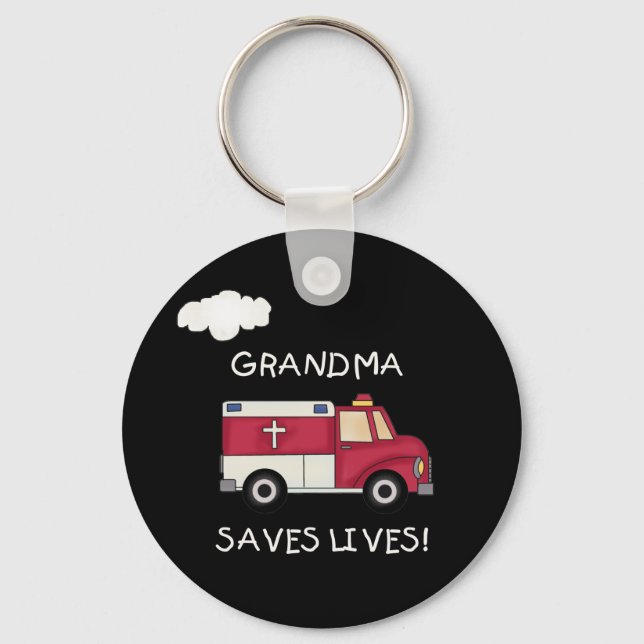 EMT Grandma Saves Lives Keychain (Front)