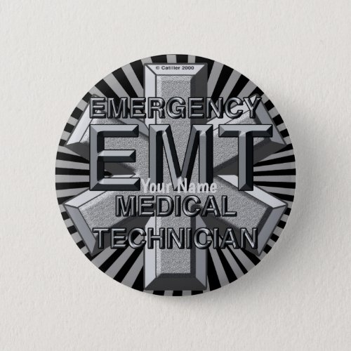 EMT Gray Logo custom name pin