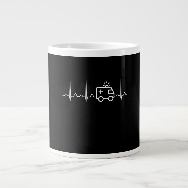 EMT Heartbeat Giant Coffee Mug (Front)