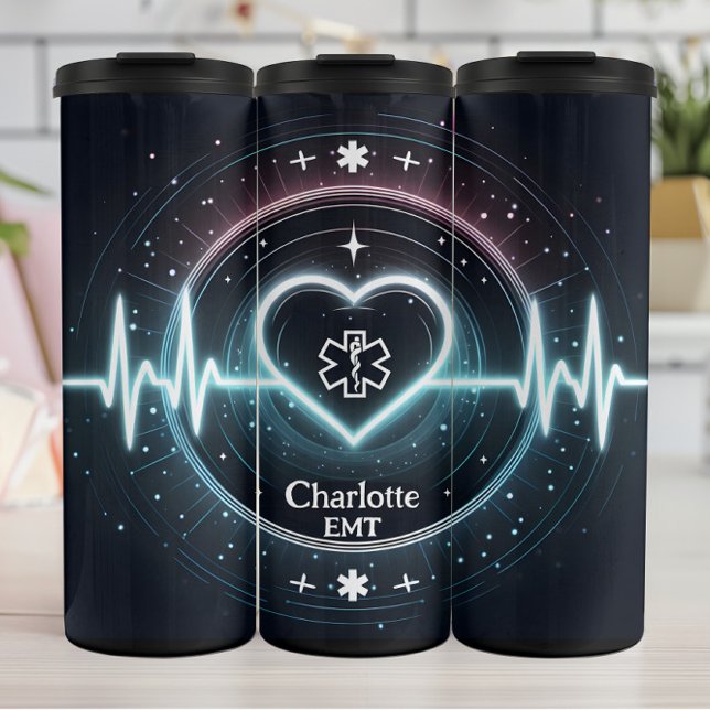 EMT Heartbeat Glowing Medical Design Thermal Tumbler (Creator Uploaded)