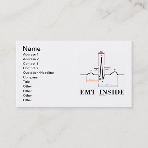 EMT Inside ECGEKG Electrocardiogram Business Card