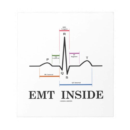 EMT Inside Sinus Rhythm Electrocardiogram Notepad