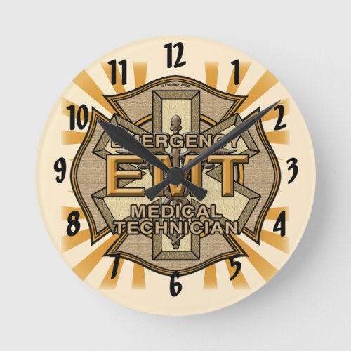 EMT Maltese Cross custom name  Clock