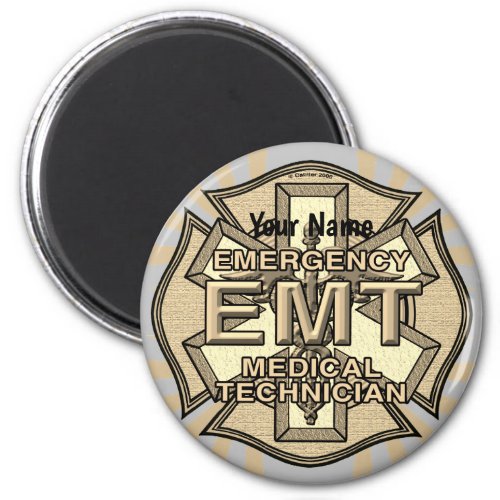 EMT Maltese Cross  custom name magnet