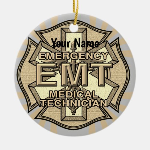 EMT Maltese Cross  custom name ornament