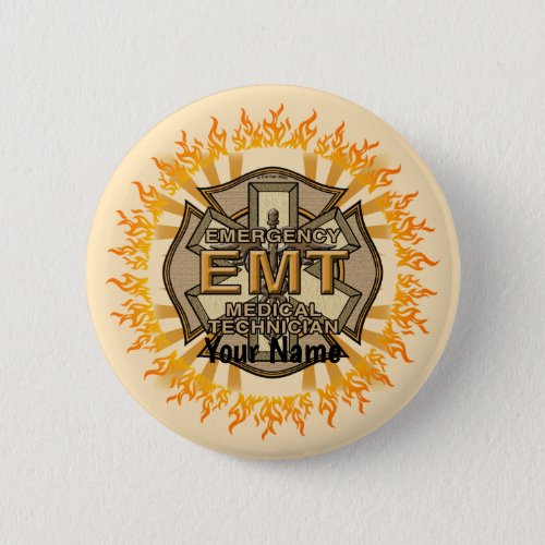 EMT Maltese Cross custom name pin