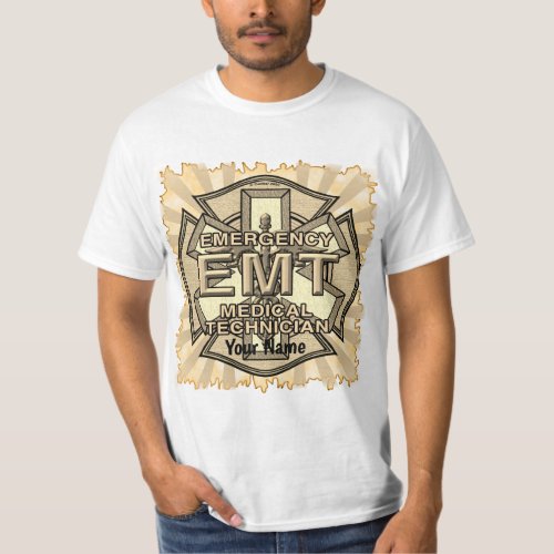 EMT Maltese Cross custom name t_shirt