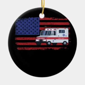 EMT Paramedic Ambulance Shirt EMS Paramedic Ceramic Ornament