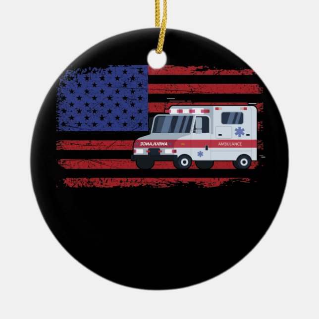 EMT Paramedic Ambulance Shirt EMS Paramedic Ceramic Ornament (Front)