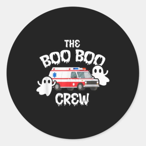 EMT Paramedic EMS Boo Boo Crew Ambulance Ghost Hal Classic Round Sticker