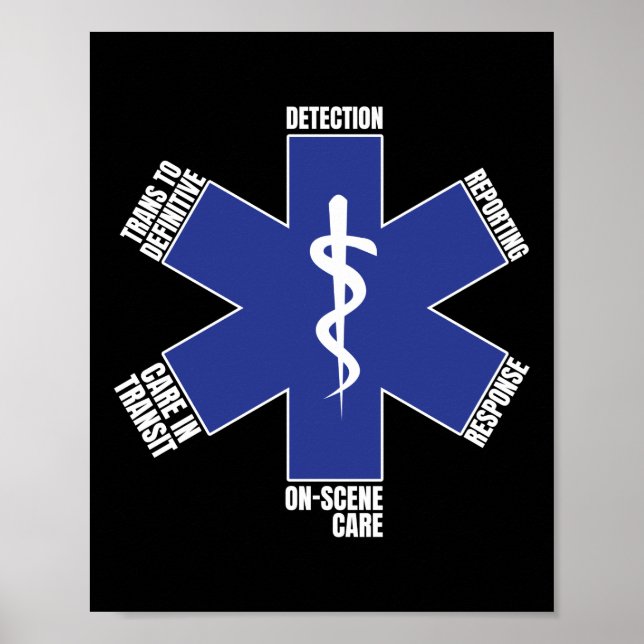 EMT Paramedic EMS Emergency Poster (Front)