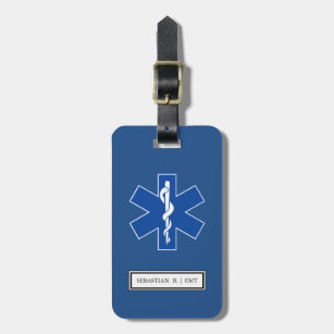EMT Paramedic Symbol Custom Luggage Tag