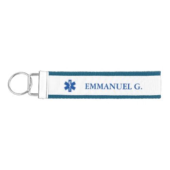 Emt Paramedic Symbol Custom Wrist Keychain by colorjungle at Zazzle