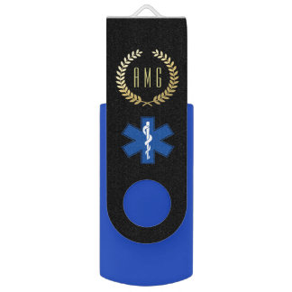 EMT Paramedic Symbol Monogram USB Flash Drive