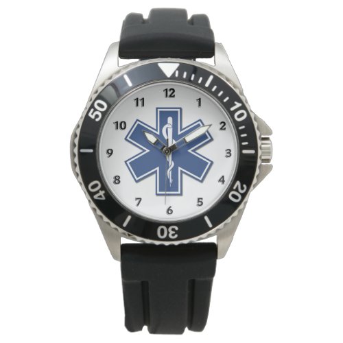 EMT Paramedics EMS Star of Life Wrist Watch
