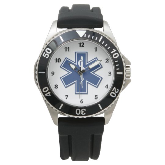 EMT Paramedics EMS Star of Life Wrist Watch