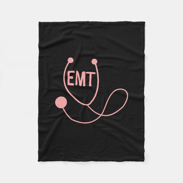 Emt pink stethoscope gift fleece blanket (Front)