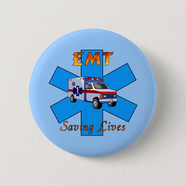 EMT Saving Lives Button (Front)
