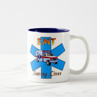 EMT Saving Lives Two-Tone Coffee Mug