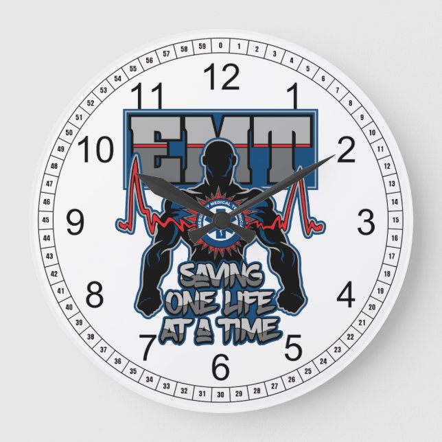 EMT Saving One Live at a Time Large Clock (Front)