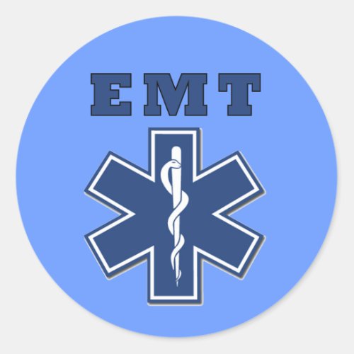 EMT Star of Life Classic Round Sticker