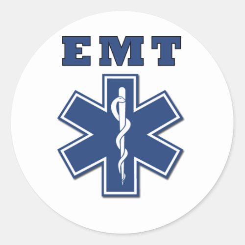 EMT Star of Life Classic Round Sticker