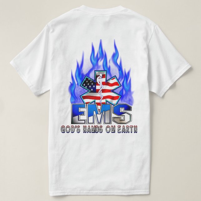EMT Star Of Life Customizable T-Shirt (Design Back)