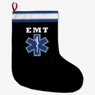 EMT Star Of Life Large Christmas Stocking