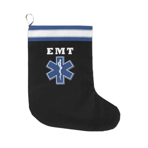 EMT Star Of Life Large Christmas Stocking