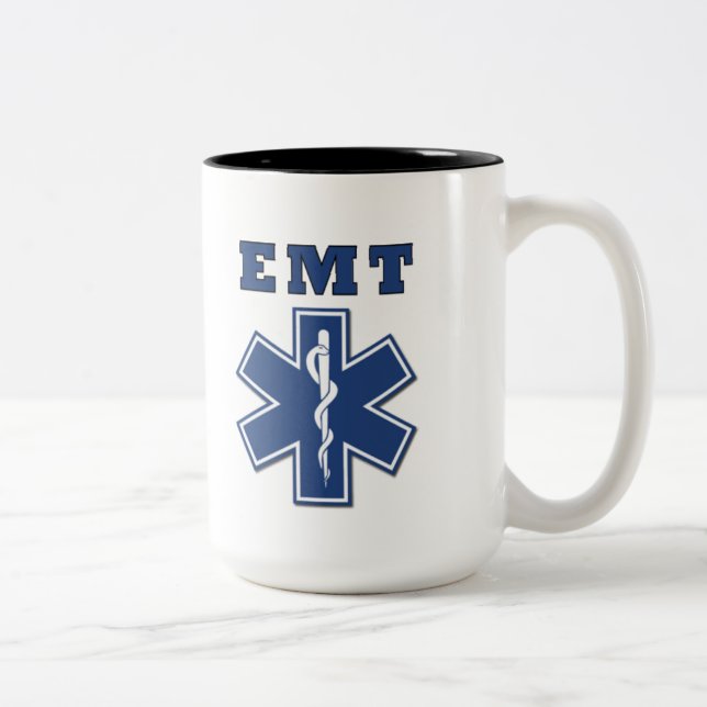 EMT Star of Life Two-Tone Coffee Mug (Right)