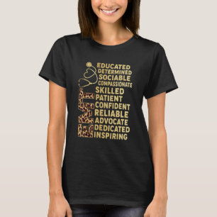 Emt Stethoscope Educated Determined Inspiring Nurs T-Shirt