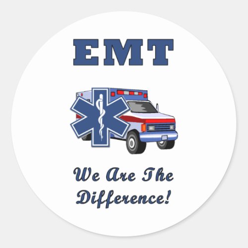 EMT We Are The Difference Classic Round Sticker