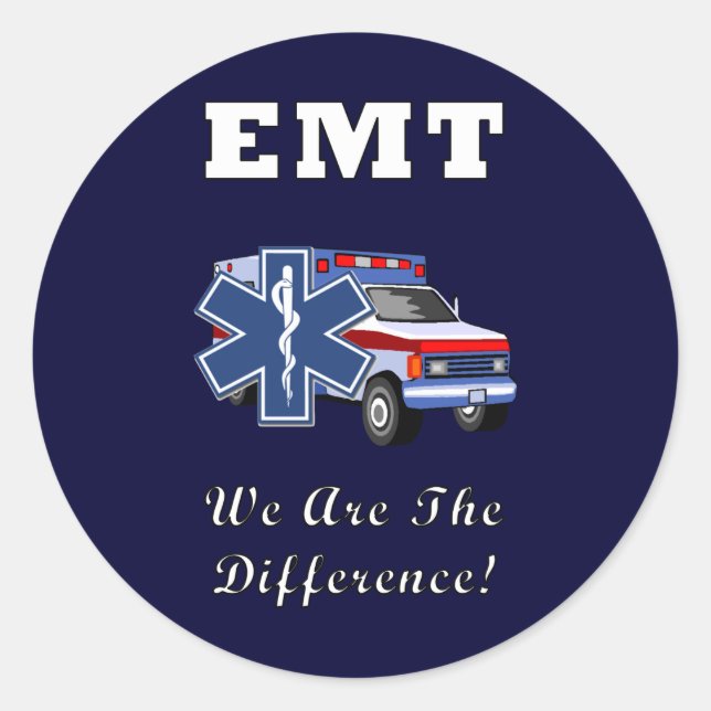 EMT We Are The Difference Classic Round Sticker (Front)