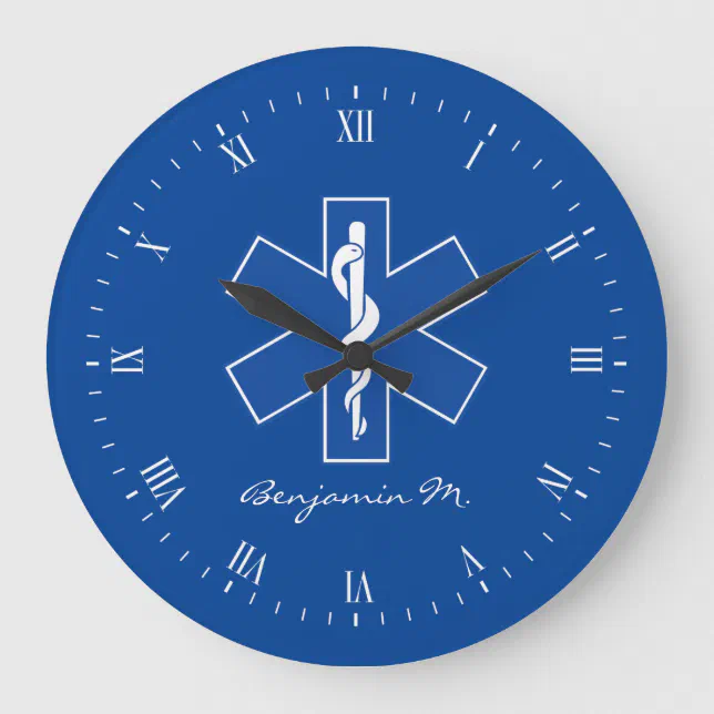 EMT Worker Personal Name Large Clock Zazzle