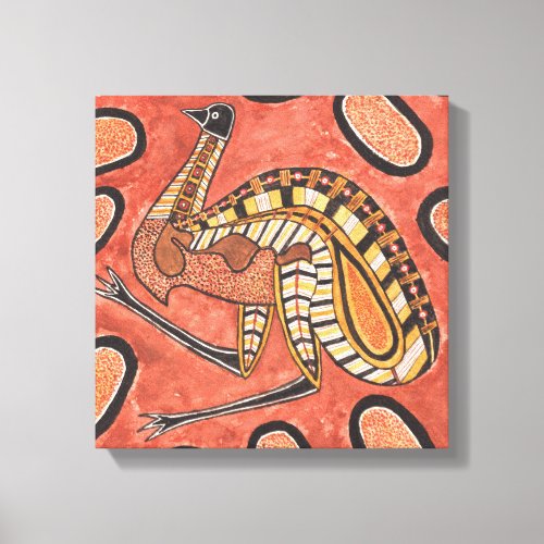 Emu _ Aboriginal Inspired Art Painting Canvas Print