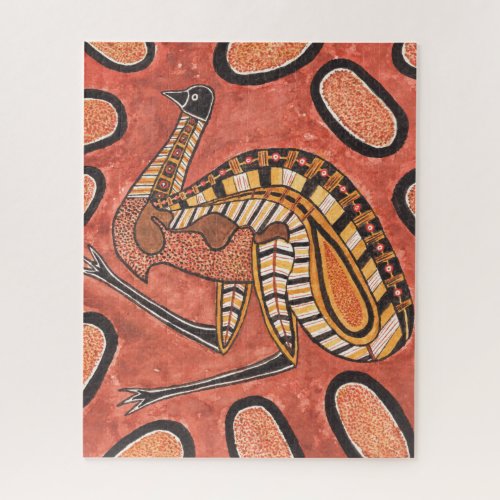 Emu _ Aboriginal Inspired Art Painting Jigsaw Puzzle